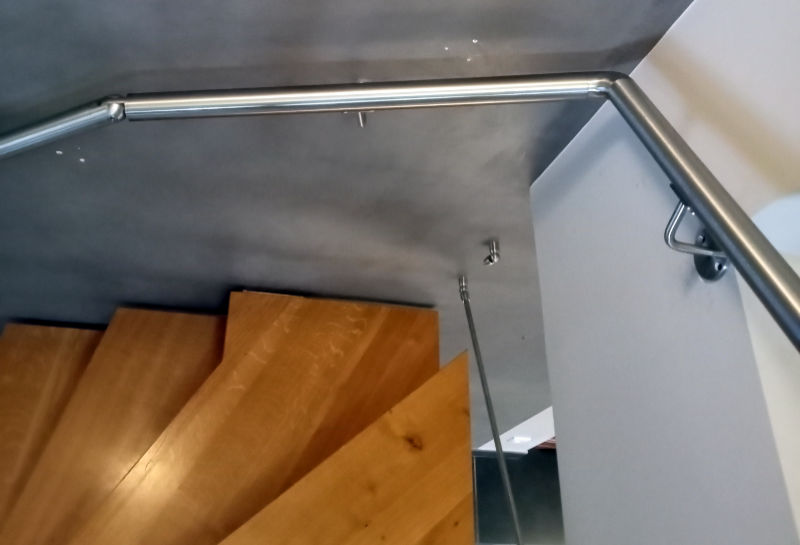 rampe d'escalier en acier inoxydable